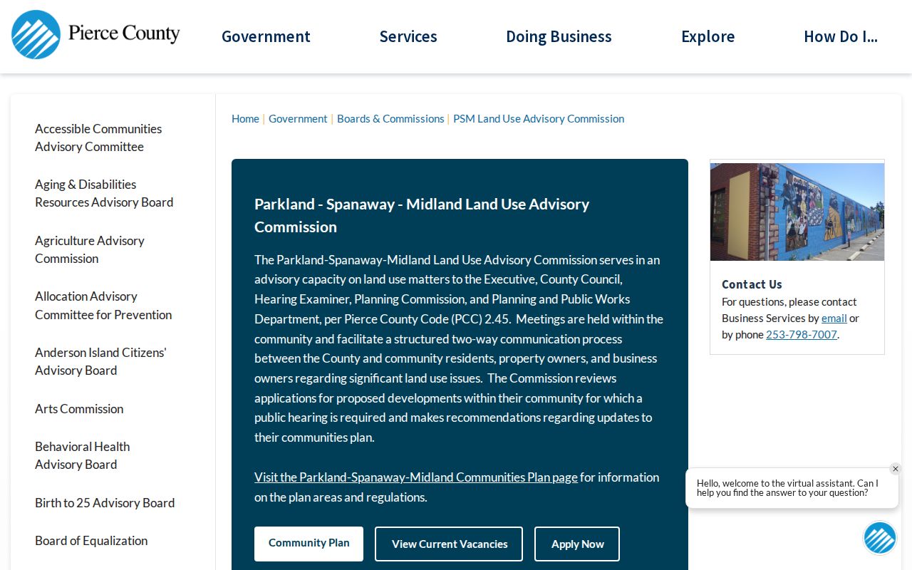 Parkland residents directory community planning page